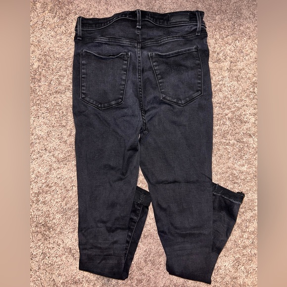 abercrombie & fitch super high rise ultra skinny black jeans wit ripped knee - Picture 5 of 6
